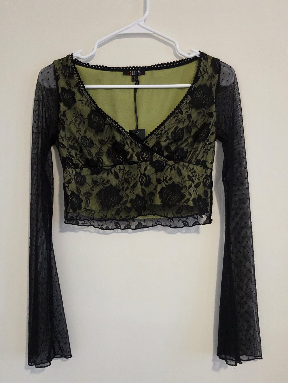 Dolls kill Delia*s Off The Path Long Sleeve Crop Top NEW